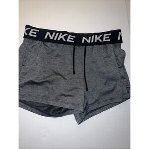 Womens Nike Dry-Fit Polyester Athletic Shorts Gray w/Black Accents Sz M RN 56323